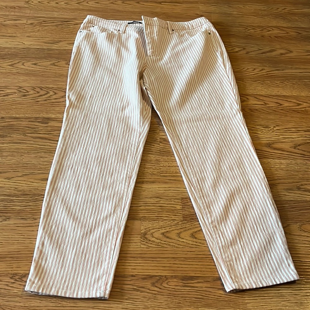 NWOT (Charter Club) Pink and White Striped Comfortable Pants (Size 16)